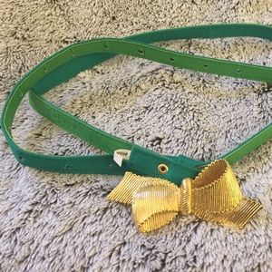 lilly pulitzer green belt with gold bow